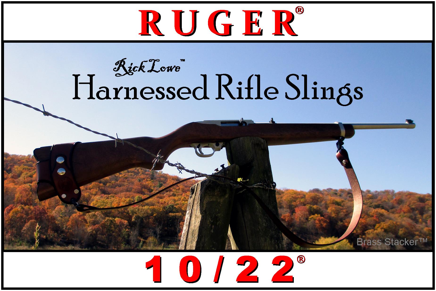Brass Stacker™ RLO Custom Leather Ruger No Drill Harnessed Rifle Slings