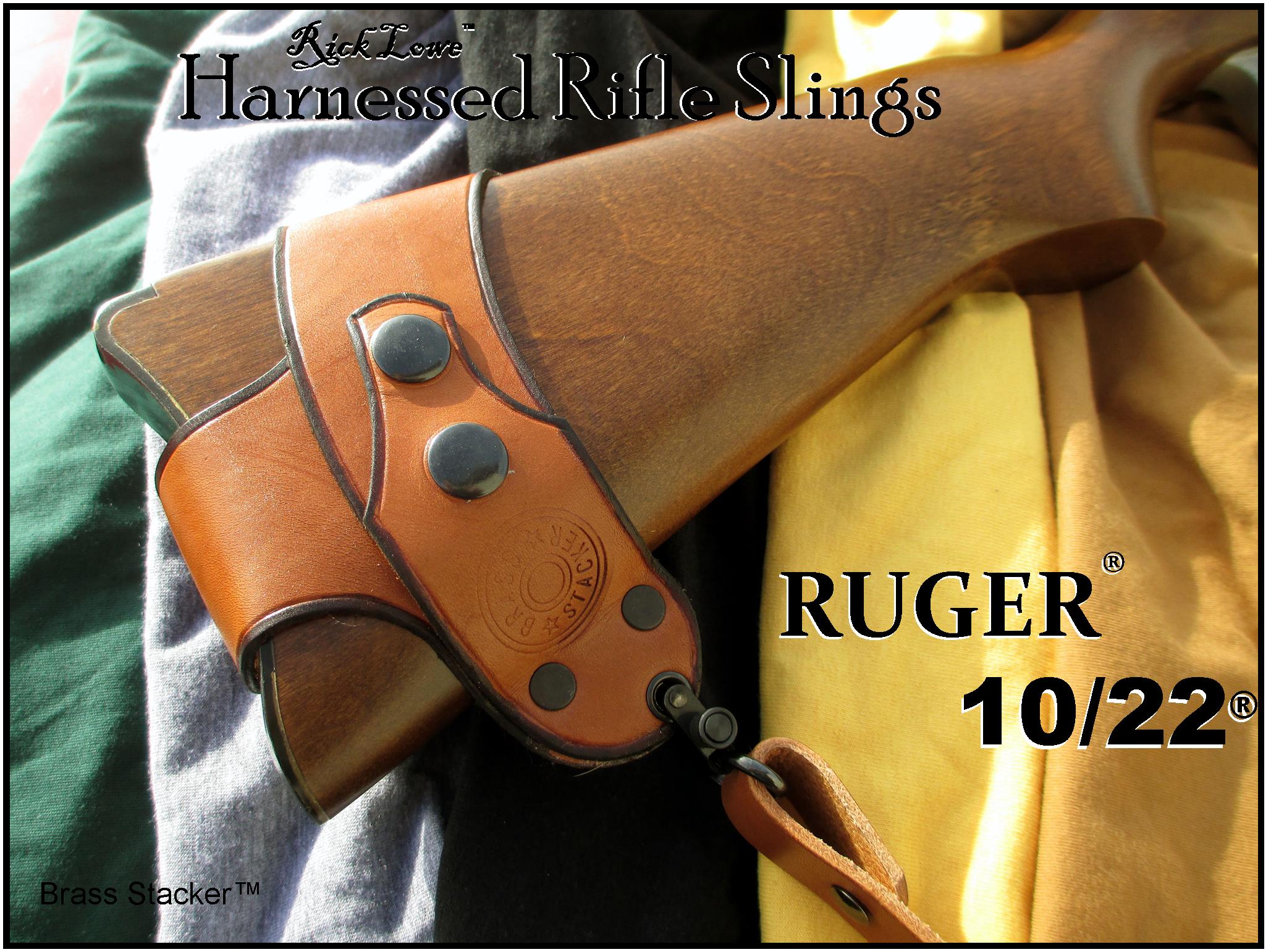 Brass Stacker™ RLO Custom Leather Ruger No Drill Harnessed Rifle Slings